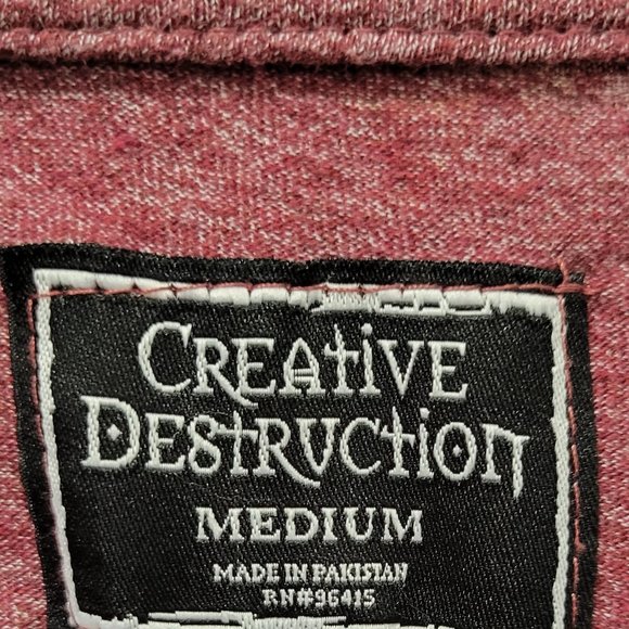 Creative Destruction Mens Shirt Sumo Wrestler Chinese Sz M Medium - Picture 3 of 3